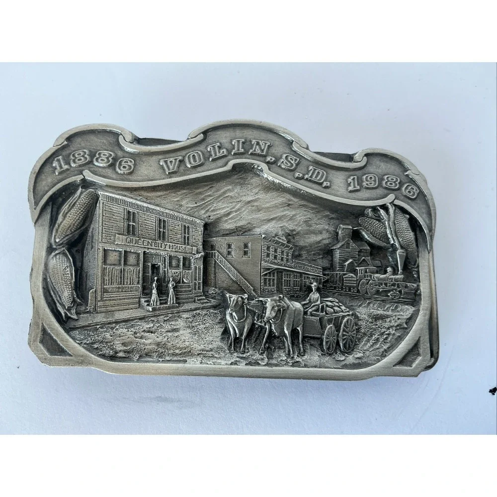 Volin SD 1886 1986 Pewter Belt Buckle Limited‎ Edition Western Americana